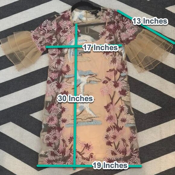 ASOS - Embroidered Dress with Frill Sleeves - Picture 5 of 5